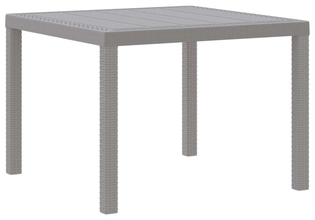 vidaXL Mesa de Jardim Cinzento-claro 100 x 100 x 73 cm vime PE