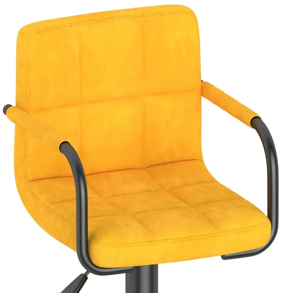 Bancos de bar 2 pcs veludo amarelo mostarda