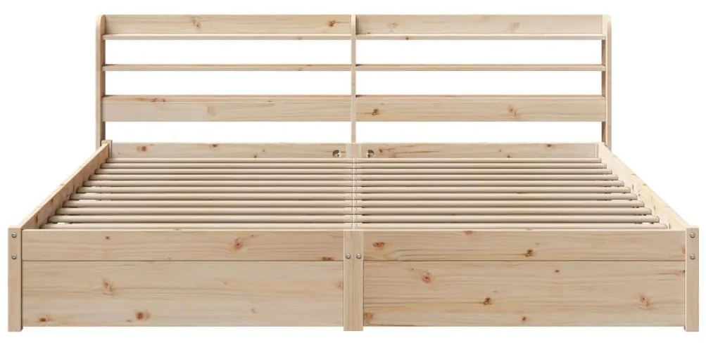 Estrutura de cama com cabeceira 180x200 cm pinho maciço