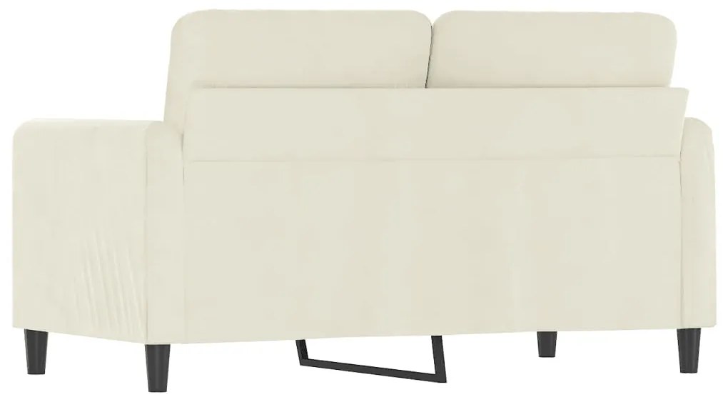 Sofá de 2 lugares veludo 120 cm cor creme