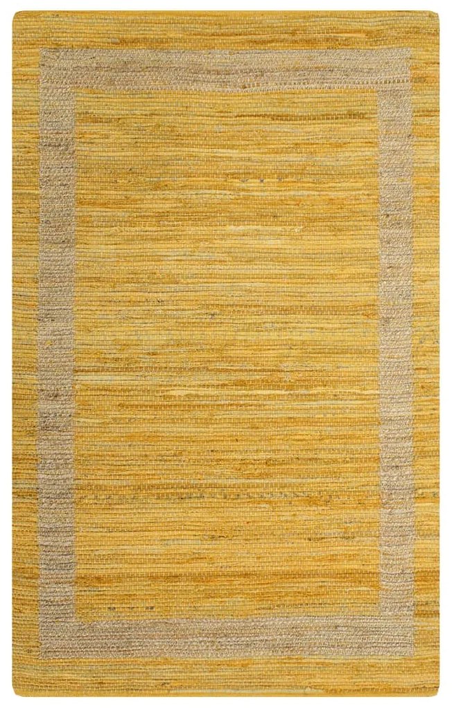 vidaXL Tapete artesanal em juta amarelo 80x160 cm