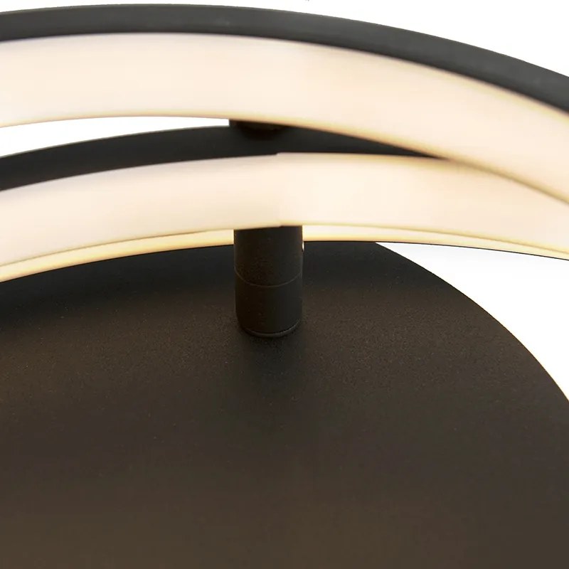 Candeeiro de teto moderno preto com LED e dimmer - Rondas Moderno