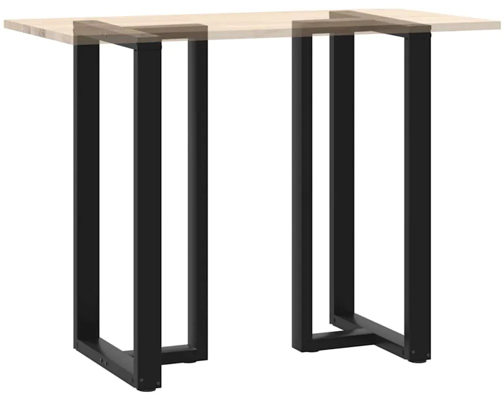 Pés de mesa de bar em forma de T, 2 peças, preto, 60x35x(110-111) cm,