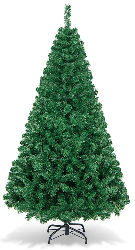 Árvore de Natal artificial articulada em PVC com suporte de metal sólido - 2,13 m