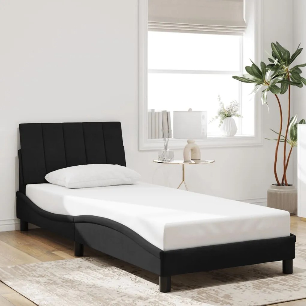 Estrutura de cama c/ luzes LED 80x200 cm veludo preto