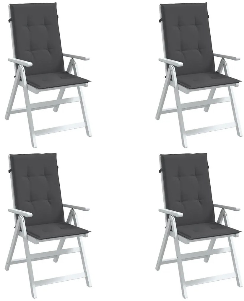 vidaXL Almofadões para cadeiras altas 4 pcs mesclado tecido antracite