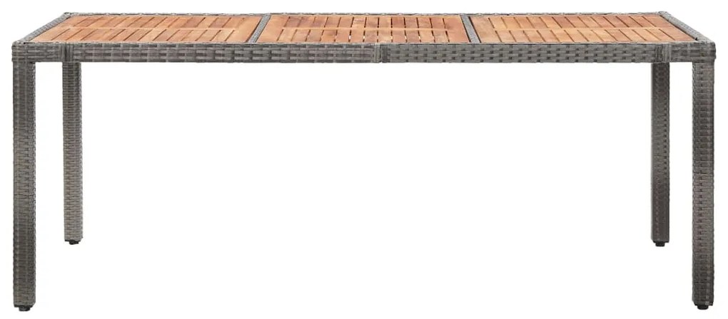 9 pcs conjunto jantar exterior c/ almofadões vime PE cinzento