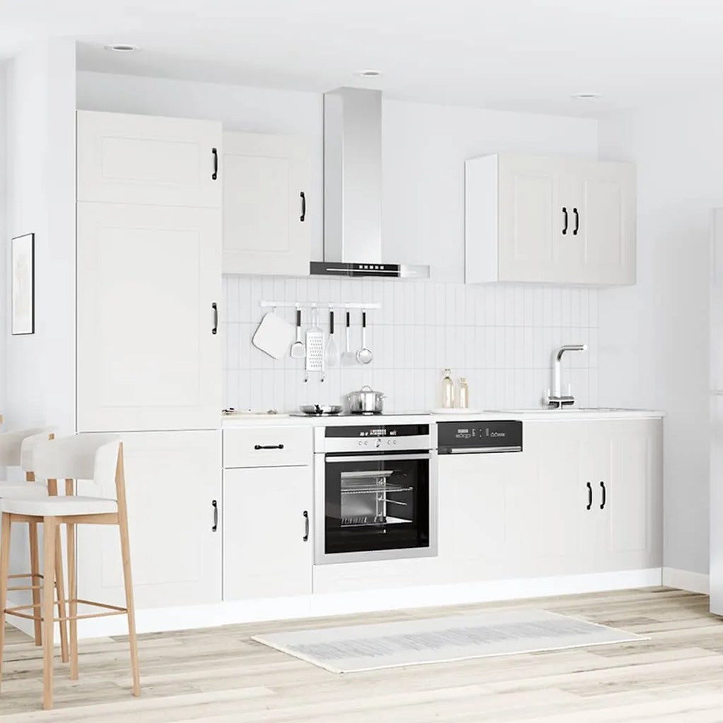 7 peças armário de cozinha conjunto Kalmar branco