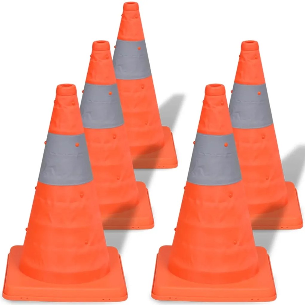 141819 vidaXL 5 pop-up cones de sinalização 42 cm