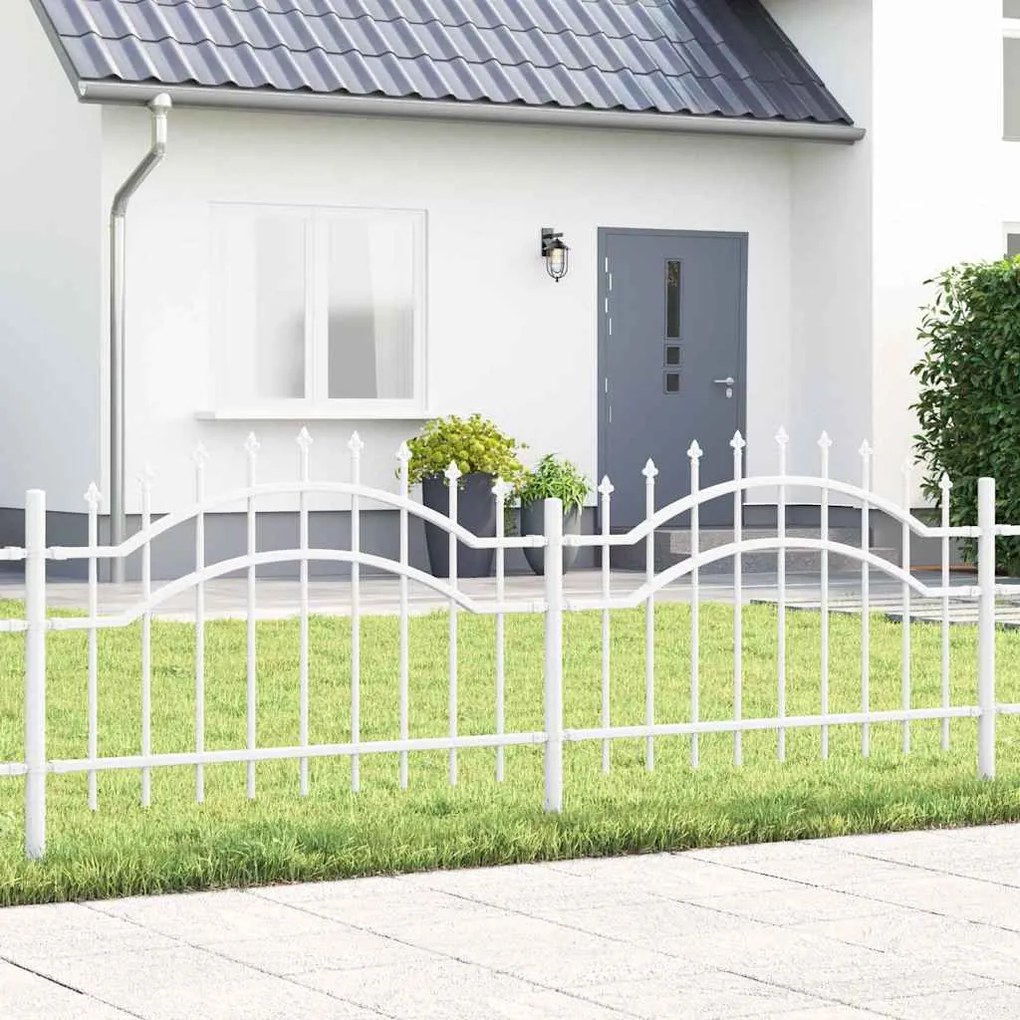 vidaXL Cerca para Jardim Branco 115 cm Aço com Revestimento em Pó