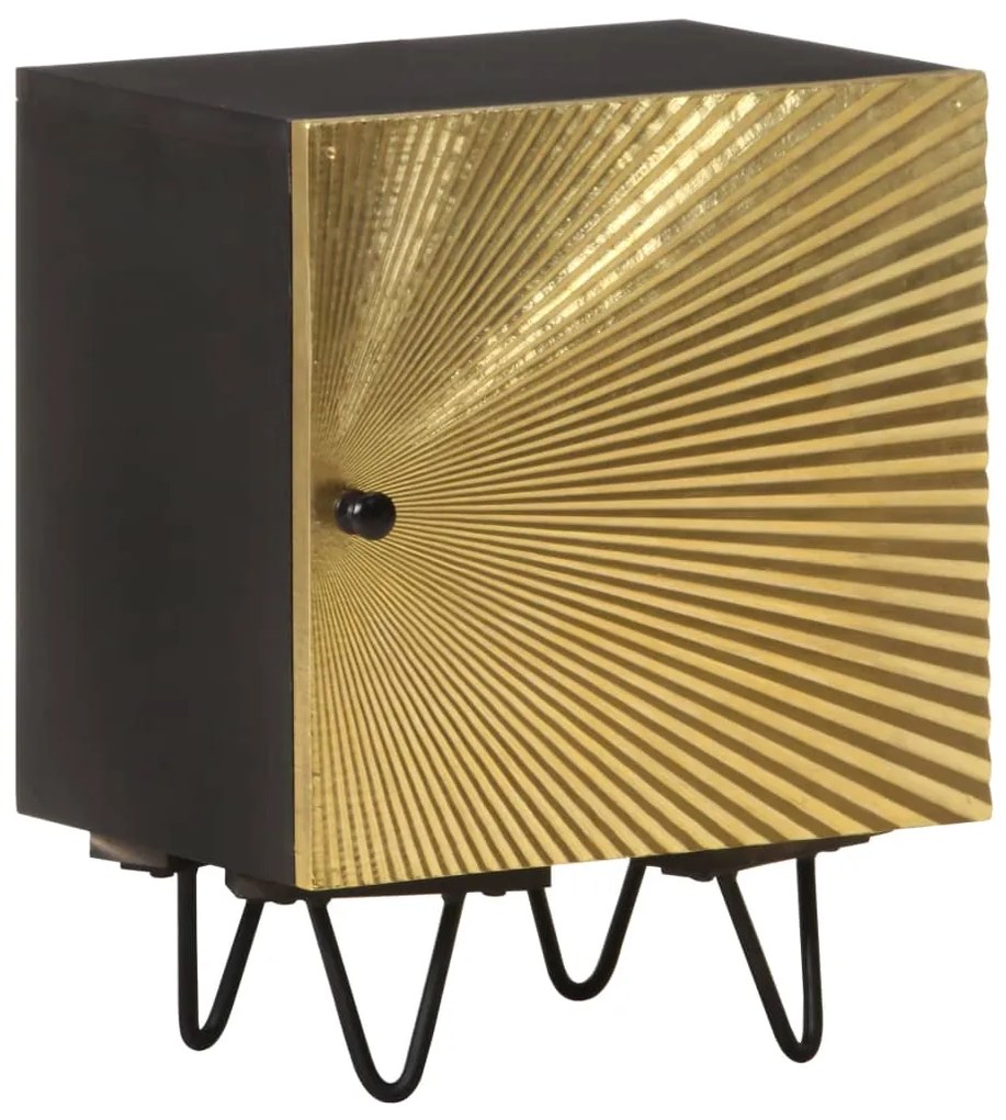 Mesa de cabeceira c/ frente bronze 40x30x50 cm mangueira maciça