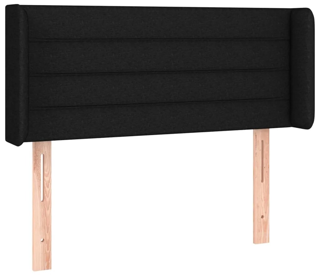 Cabeceira de cama c/ luzes LED tecido 93x16x78/88 cm preto