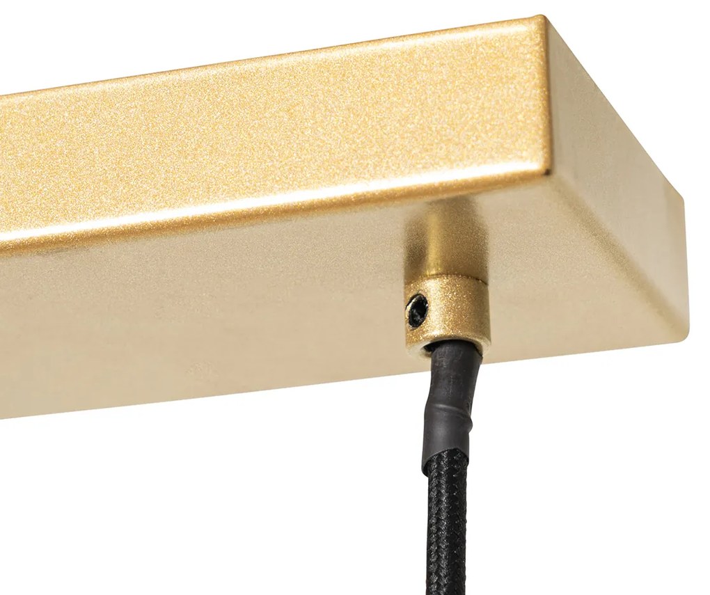 Candeeiro de suspensão Art Deco dourado com vidro branco 3-luzes - Isabella Design,Art Deco
