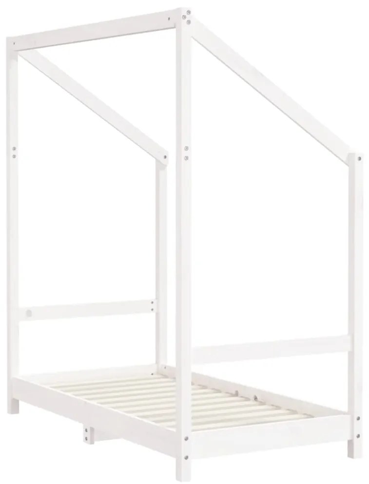 Estrutura de cama infantil 2x(70x140) cm pinho maciço branco