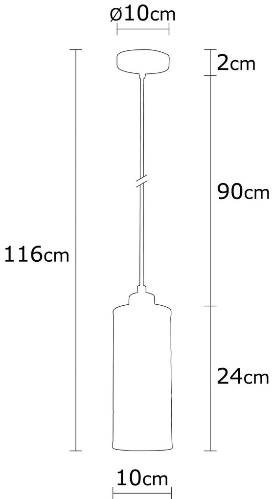Candeeiro de Teto Amasra – Preto e Bronze – Diâmetro 10 cm, Altura 116
