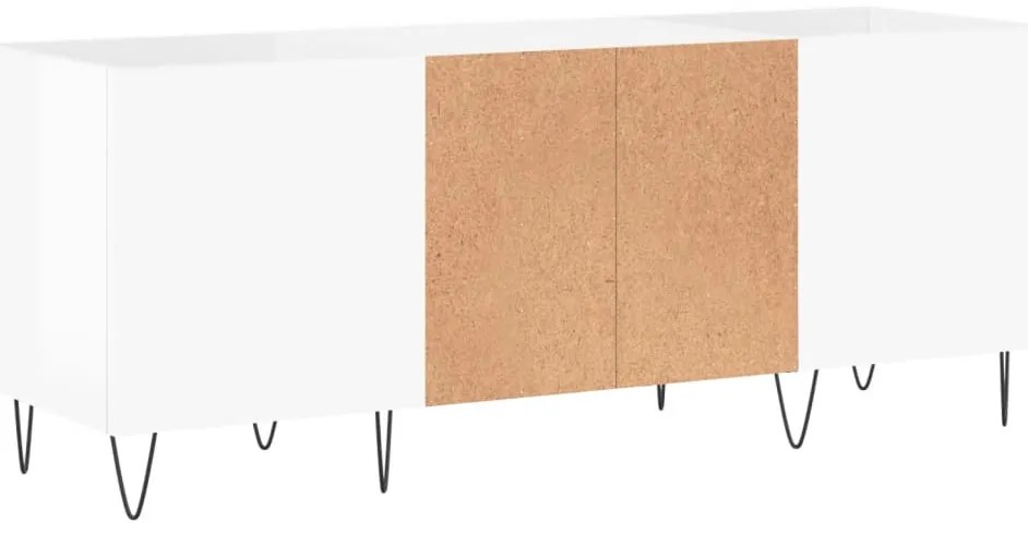 Armário p/ discos 121x38x48 cm deriv. madeira branco brilhante