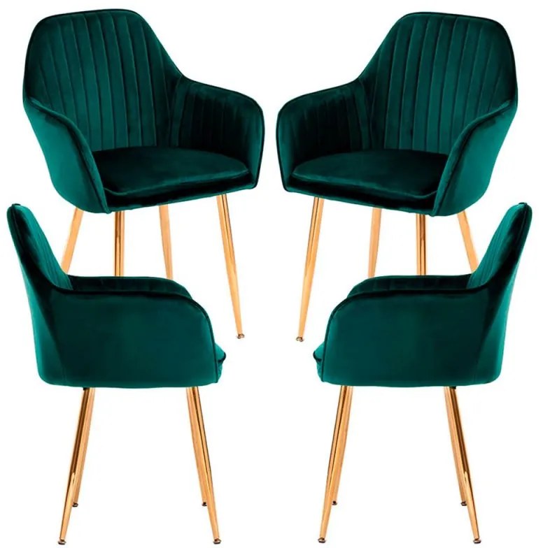Pack 4 Cadeiras Chic Golden - Verde
