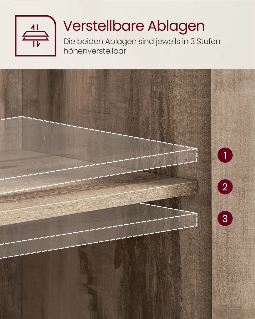 Aparador com portas de vidro 35 x 100 x 75 cm castanho camelo-preto