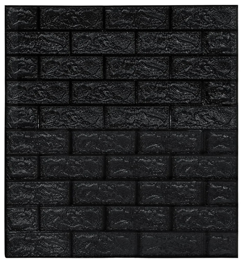 Papel de parede 3D autoadesivo tijolos 10 pcs preto