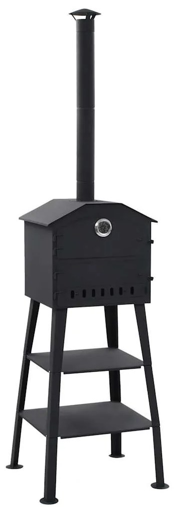 vidaXL Forno para pizza a carvão p/ jardim, grés