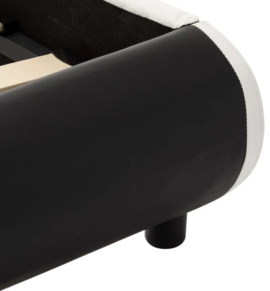 Estrutura de cama com LED 140x200 cm couro artificial preto
