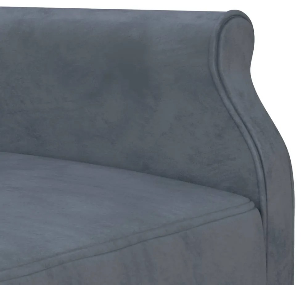 Sofá-cama em forma de L 271x140x70 cm veludo cinzento-escuro