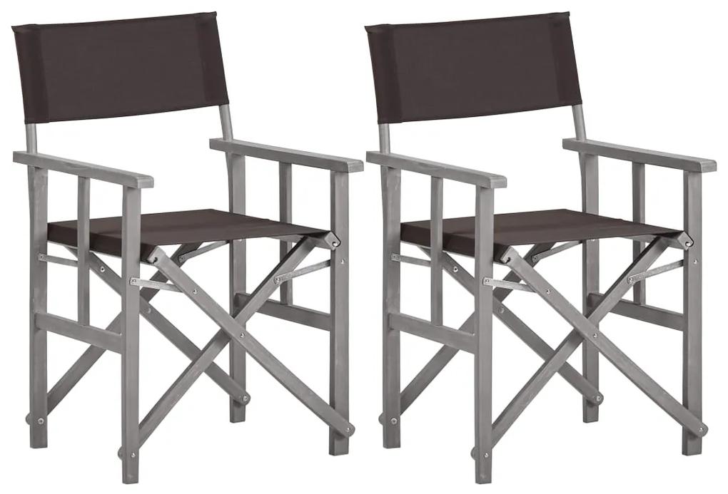 45950 vidaXL Cadeiras de realizador 2 pcs madeira de acácia sólida