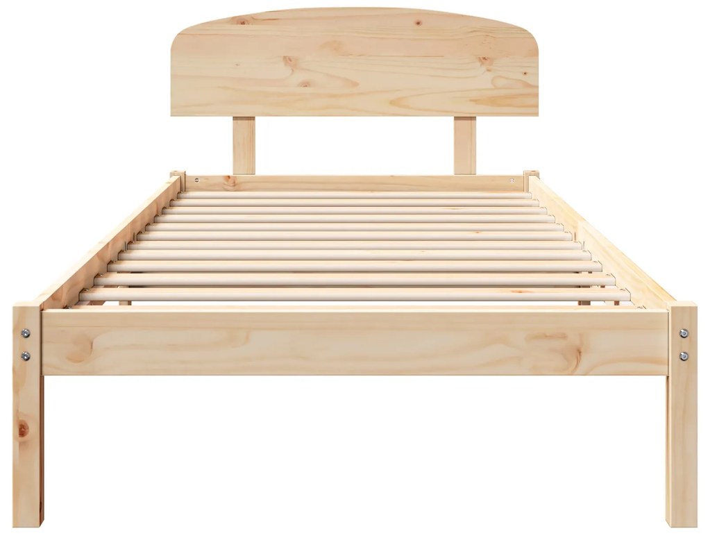Estrado de Cama com Cabeceira 90x190 cm Madeira Maciça Pinho
