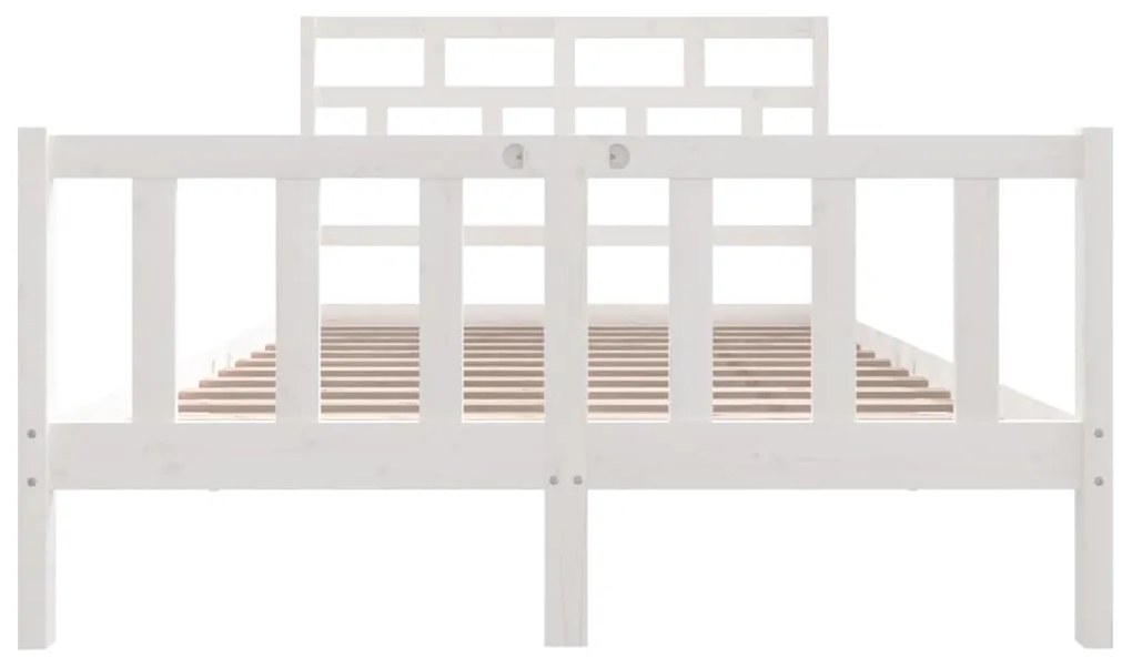 Estrutura de cama 120x200 cm madeira de pinho maciça branco