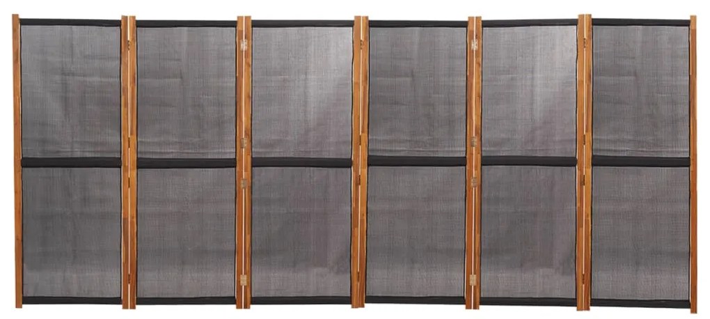 Divisória/biombo com 6 painéis 420x180 cm preto