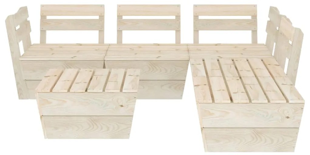 6 pcs conjunto lounge de paletes madeira de abeto impregnada