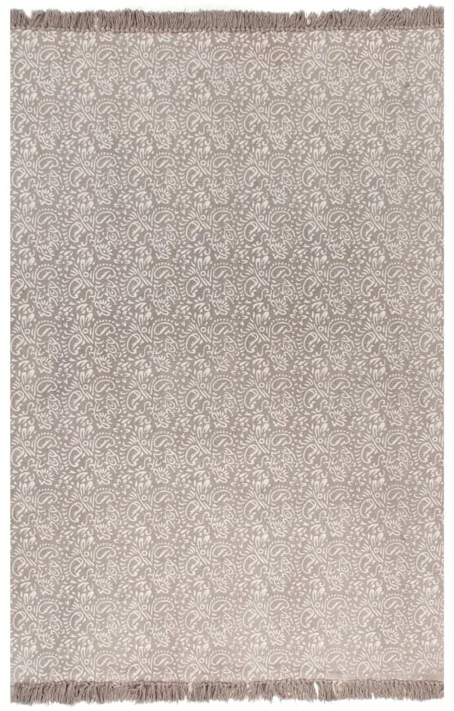 246558 vidaXL Tapete Kilim algodão 160x230 cm com padrão cinzento-acastanhado