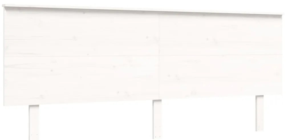 Estrutura de cama com cabeceira 200x200cm madeira maciça branco