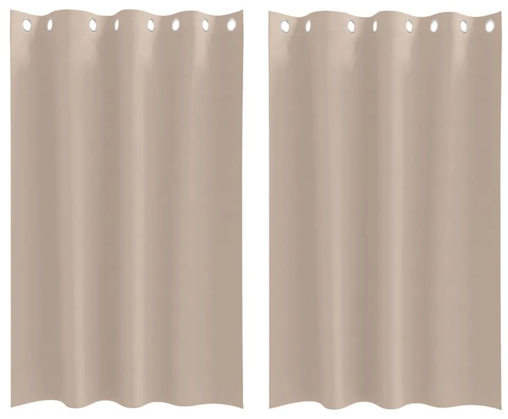 Cortinas 2 pcs Cinzento-acastanhado 175 x 140 cm Poliéster