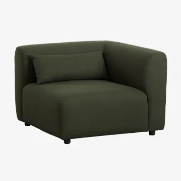 Módulo De Canto Para Sofá Modular Fogler Tecido Pele De Borrego Verde Sálvia - Sklum