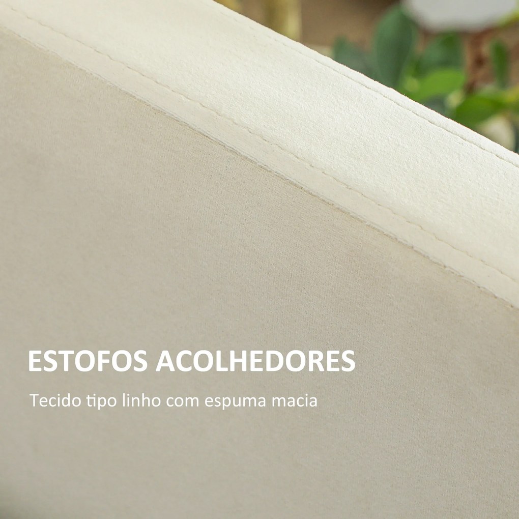 Estrutura para Sofá Cama 2 em 1 Sofá de Dois Lugares Cama de Casal com Rodas para Colchões de 90x190 cm Bege