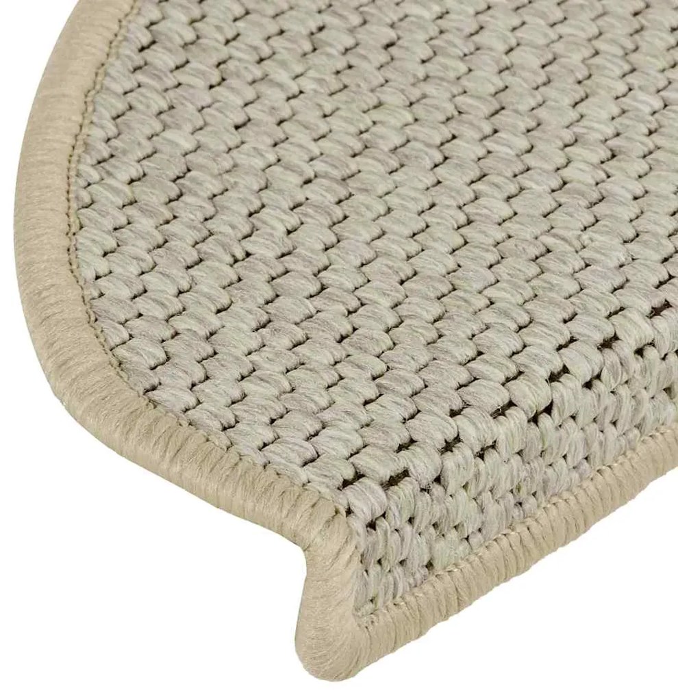 Tapetes escada adesivos aspeto sisal 15 pcs verde-claro