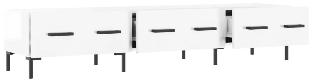 Móvel de TV 150x36x30 cm derivados de madeira branco brilhante