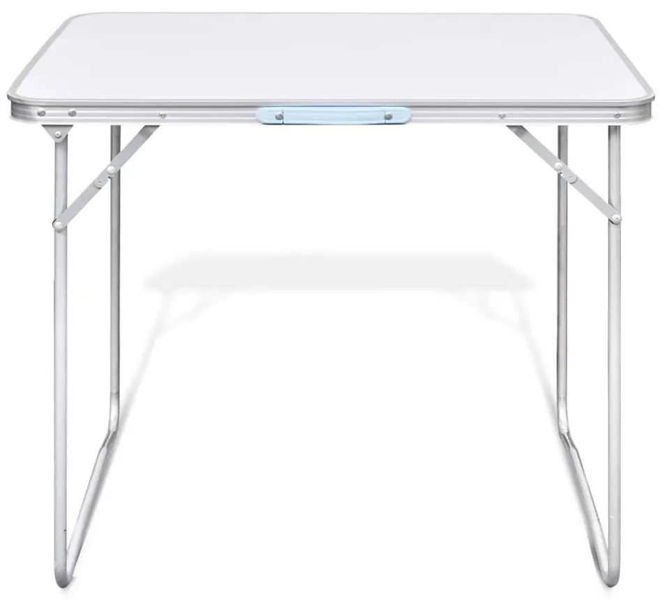Mesa de campismo, dobrável, com estrutura de metal, 80 x 60 cm