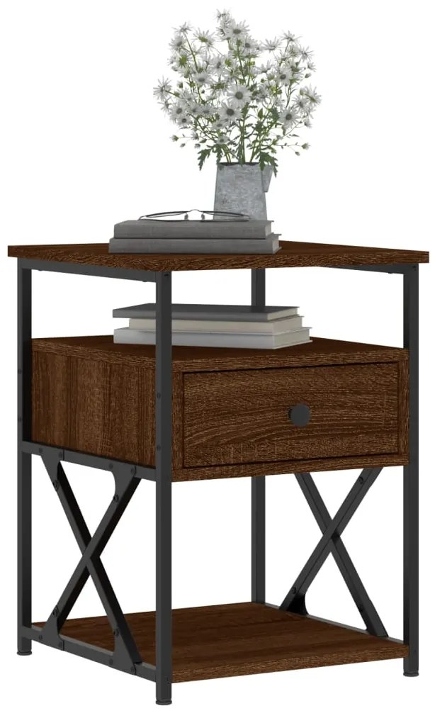 Mesa cabeceira 40x42x55 cm derivados madeira carvalho castanho