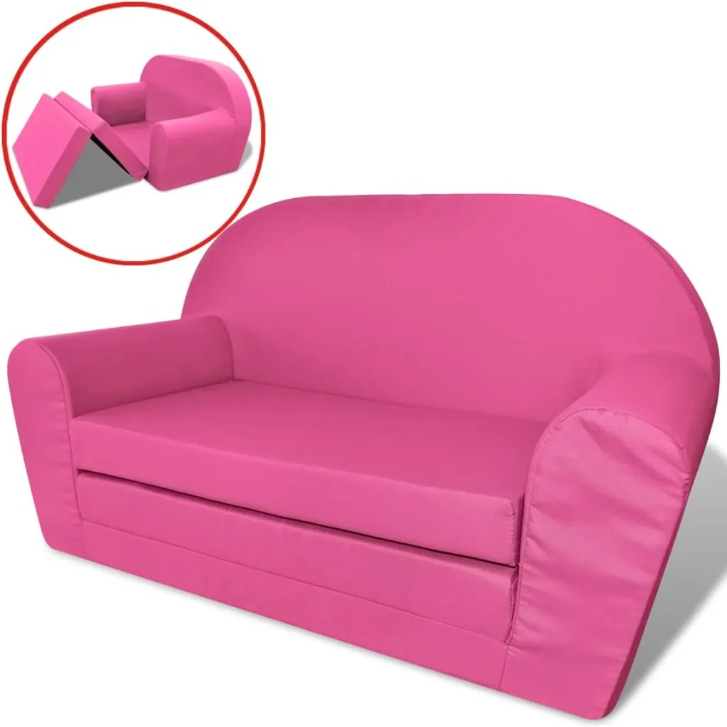 243258 vidaXL Poltrona desdobrável para crianças, rosa