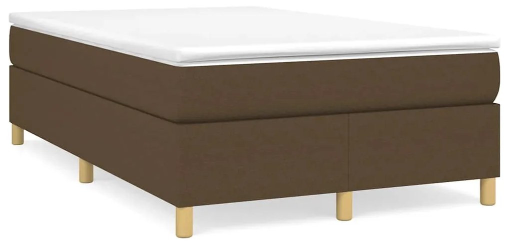 Cama boxspring com colchão 120x190 cm tecido castanho-escuro