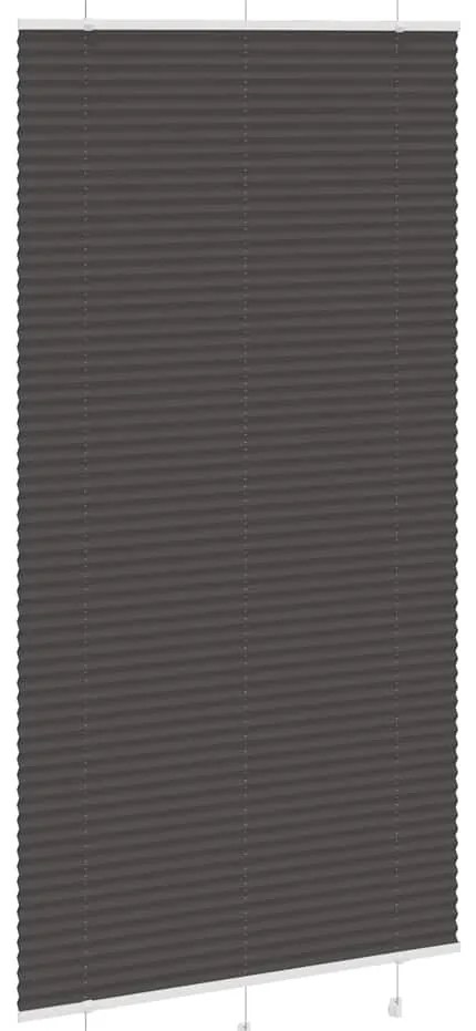 Preto Plissada Cega 105x200 cm Largura Tecido 104,4cm Poliéster