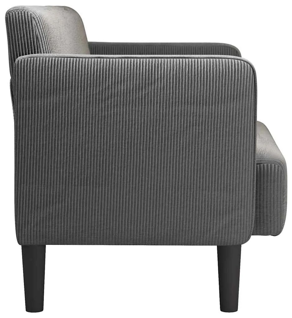 Sofá-luvas 109 cm tecido corduroy cinzento-escuro