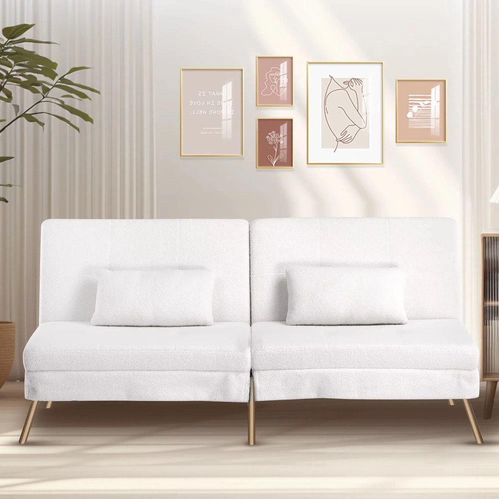 Sofá-Cama Reclinável com Capa Dobrável – Loulé – 3 Lugares – Branco -