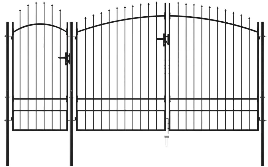Portão de jardim 2,45x4 m aço preto