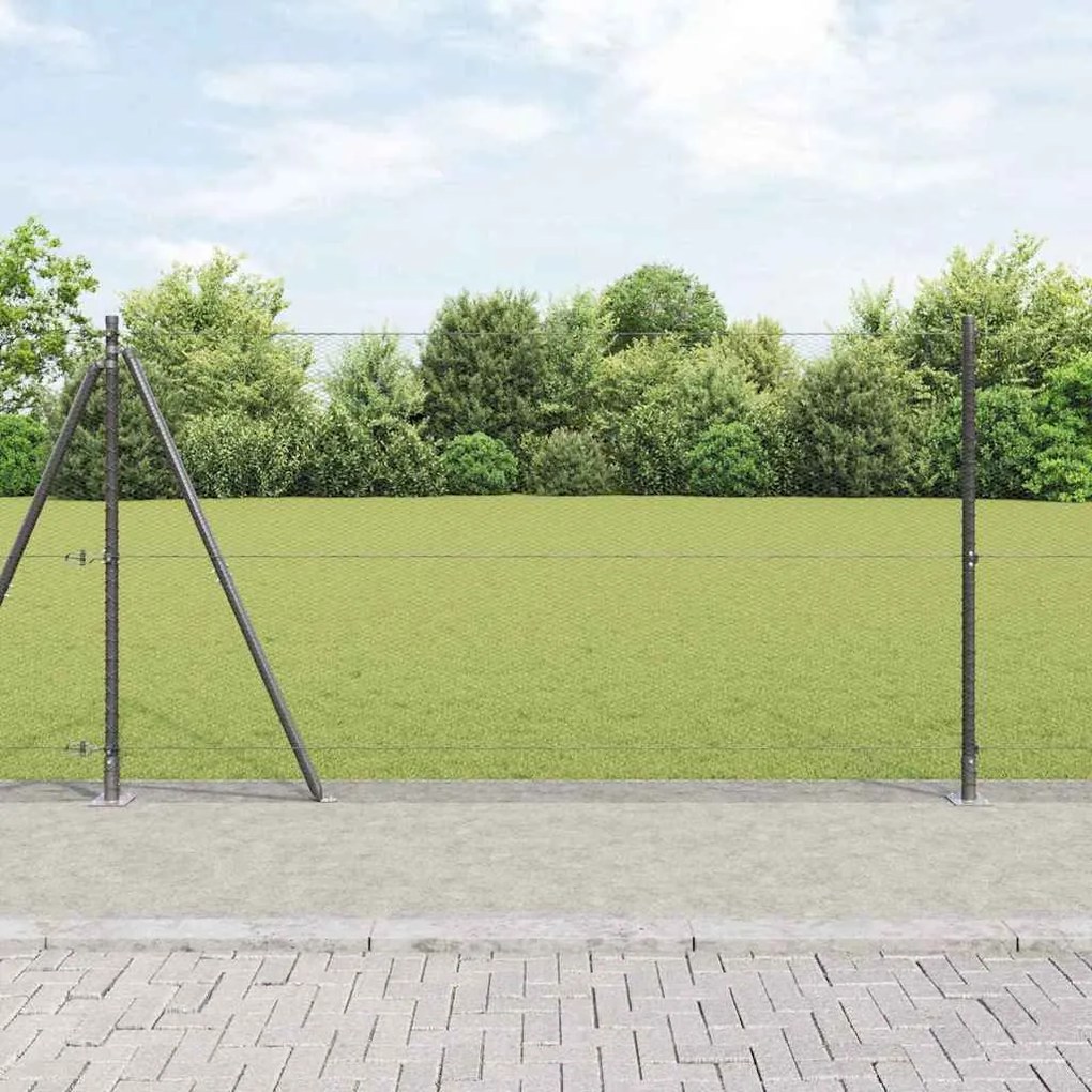 Cerca Hexagonal vidaXL Cinza 1,2x10 m Aço