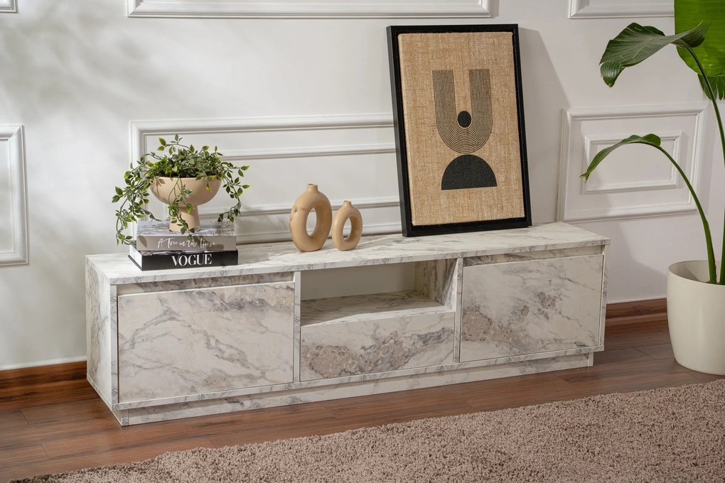 Móvel de TV Vanguard - Mármore Freesia - 160x42x29.5 cm