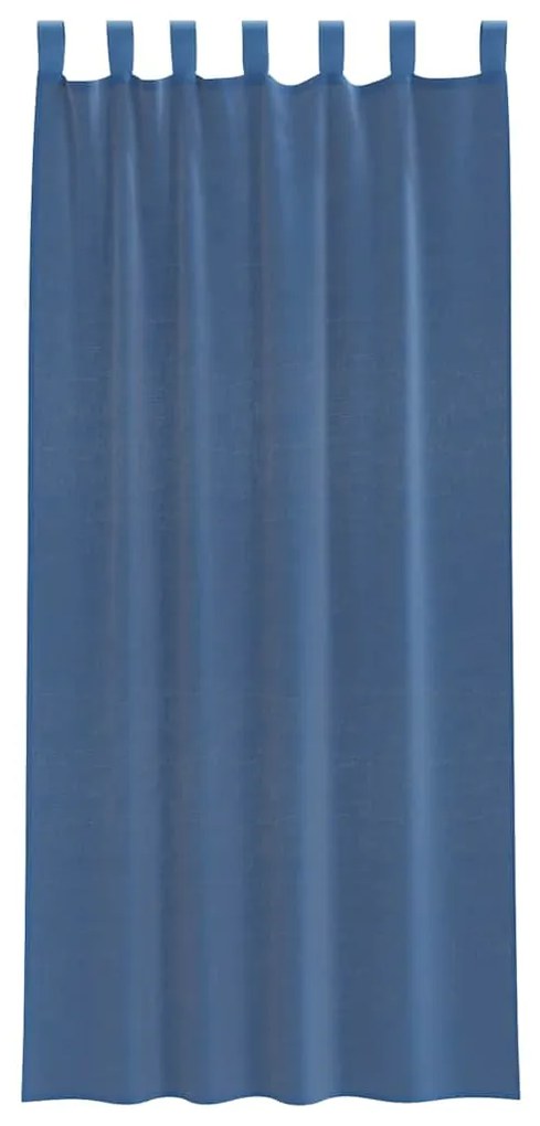Cortinas de voile com laços 2 pcs azul real 140x245 cm