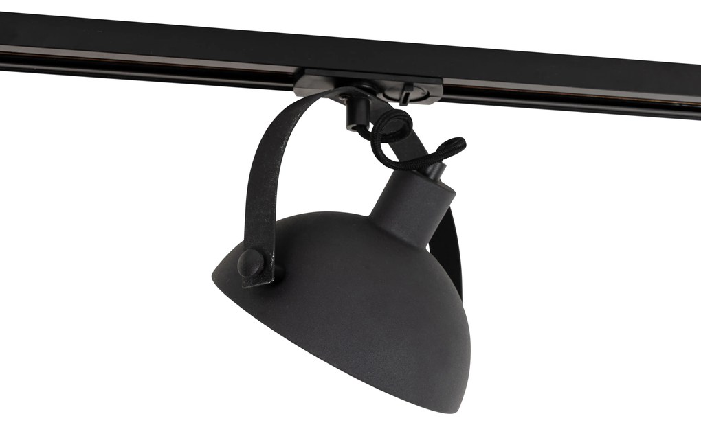Foco de trilho industrial monofásico preto com interior dourado - Magnax Industrial